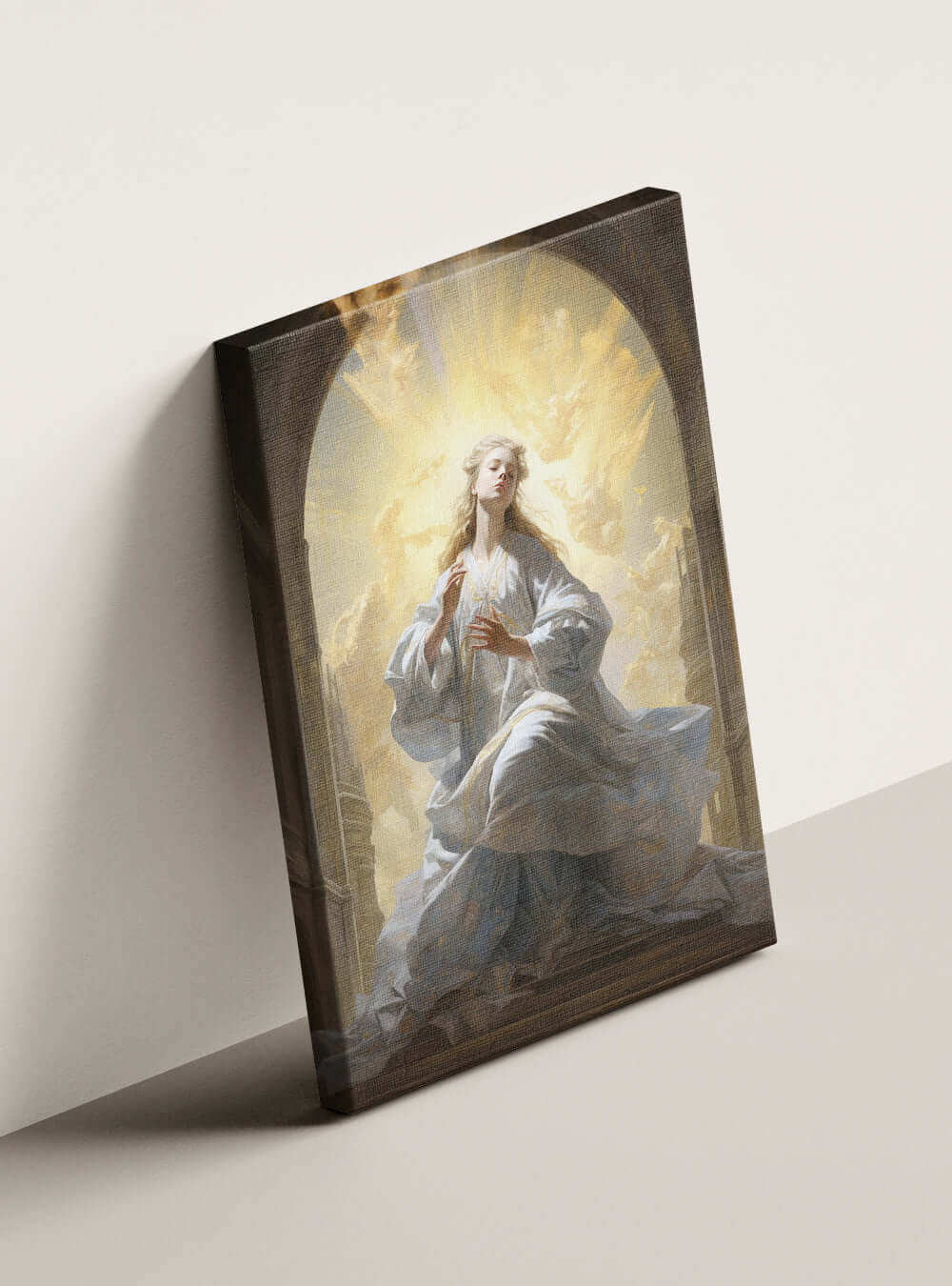 Matthew 6:9 Angelic Artwork Christian Painting Canvas Print