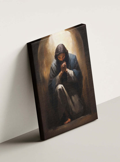 Nehemiah 1:5 Serene Figure Bible Verse Canvas Print