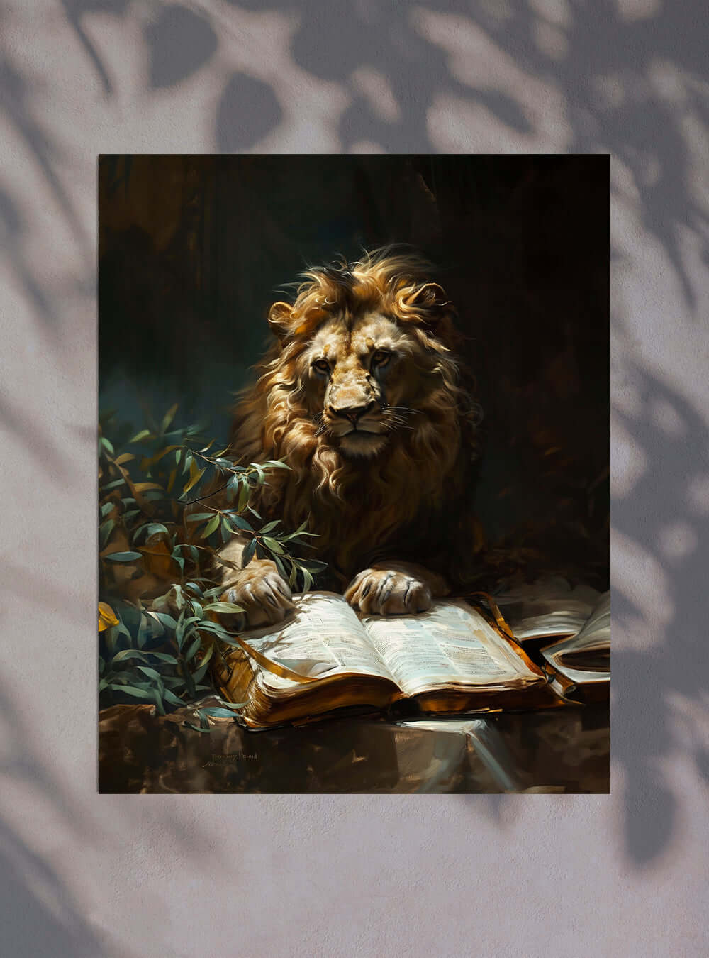 Nehemiah 8:10 Lion Strength Christian Wall Art Poster Print