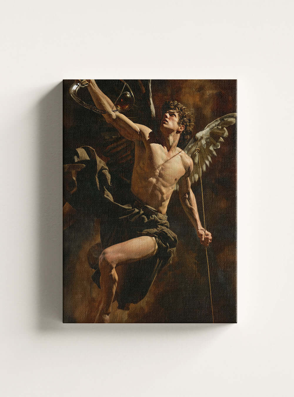 Neoclassical Archangel Embrace Change Canvas Art - Sacred Christian Décor