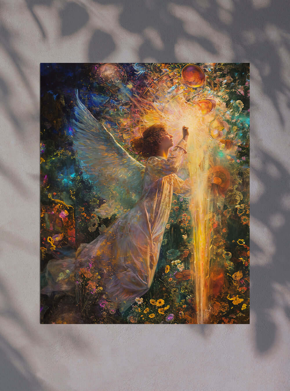 Neoclassical Archangel Gabriel Oil-Texture Religious Painting Print