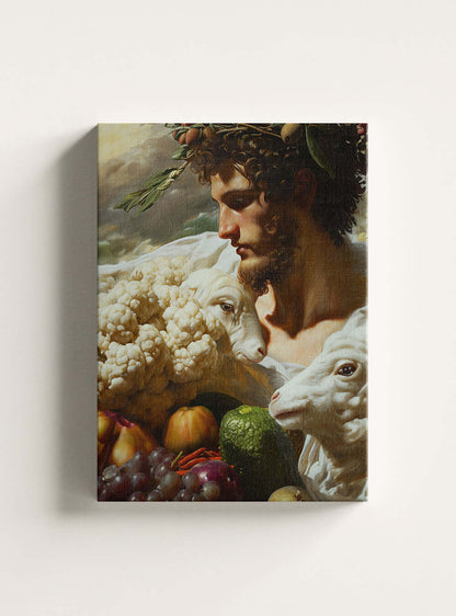 Neoclassical Christian Art: Divine Nourishment on Canvas | Bible Verse Image