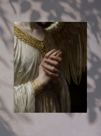 Neoclassical Christian Symbolism: Angelic Prayer Poster by Holysteller