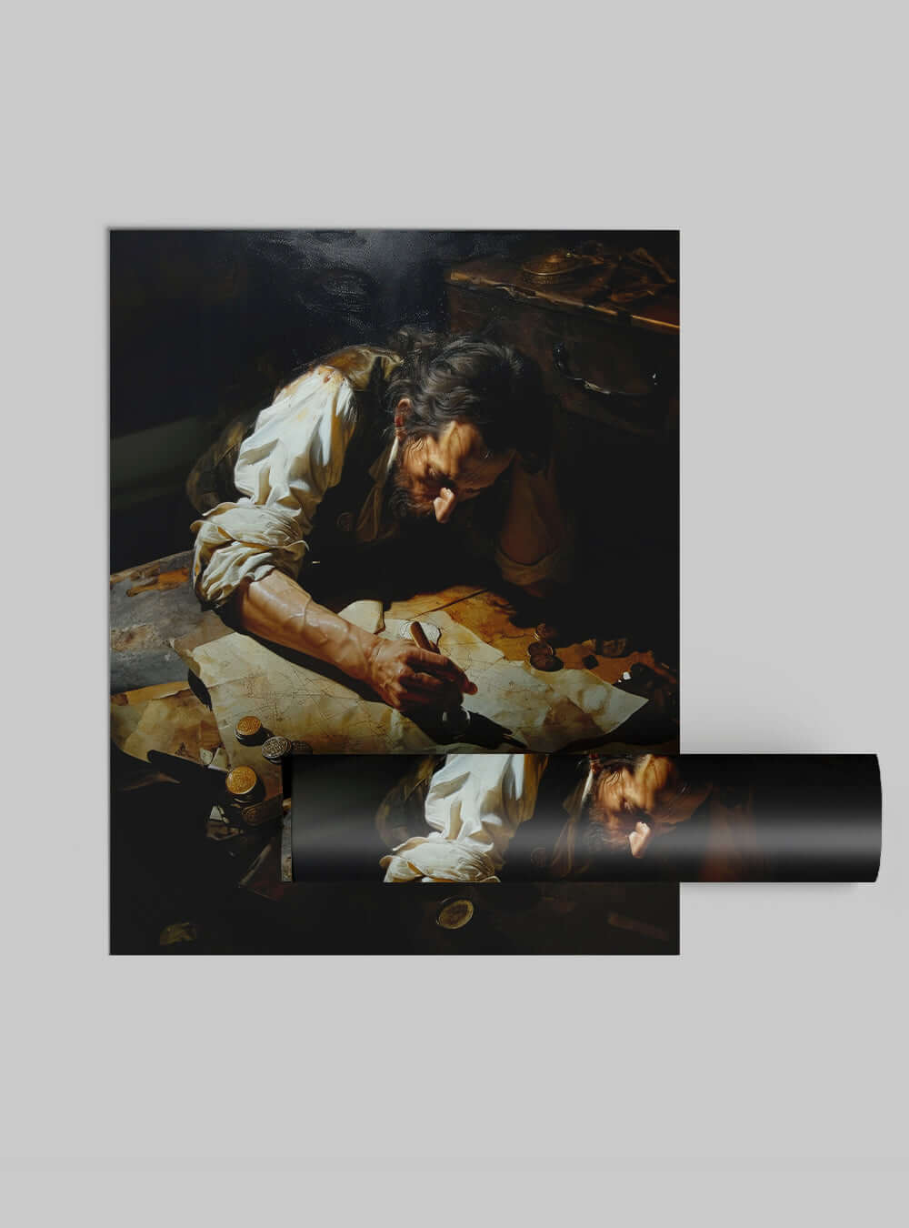 Neoclassical Christian Wall Art: Contemplation Oil-Style Poster Print