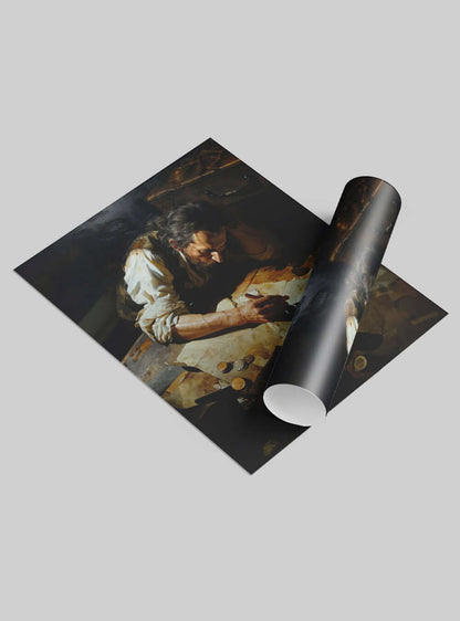 Neoclassical Christian Wall Art: Contemplation Oil-Style Poster Print