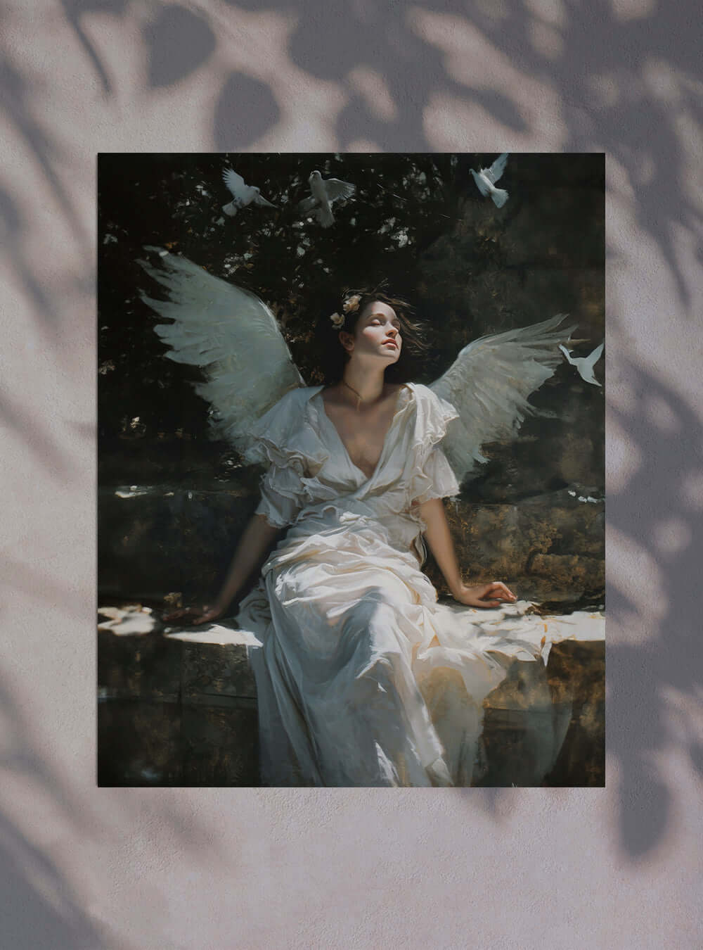 Neoclassical Christian Wall Decor - Seraphic Repose Angel Poster