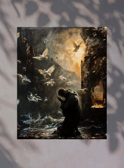 Neoclassical Prayer Devoted Christ Painting Poster Print