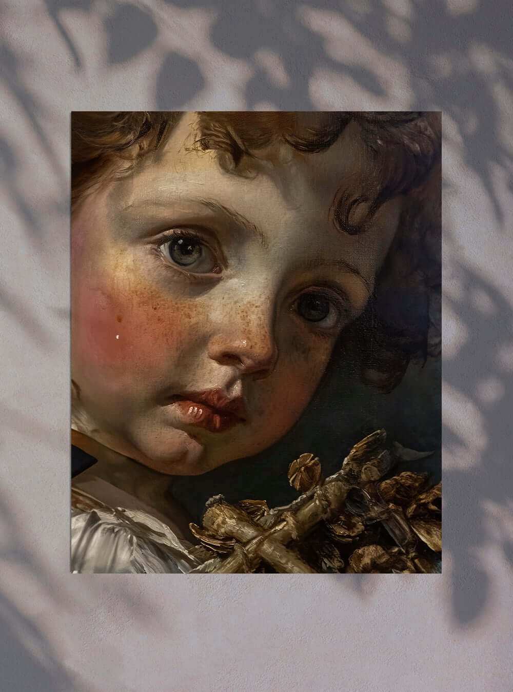 Neoclassical Sacred Art Cherub Reverence Christian Art Gift Poster Print