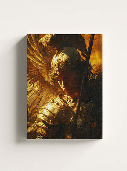 Overcoming Fear Embodied in Warrior Christian Painting Canvas Print