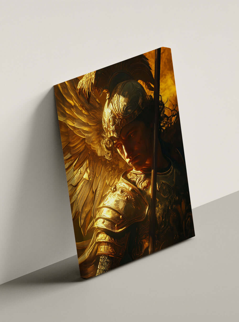 Overcoming Fear Embodied in Warrior Christian Painting Canvas Print