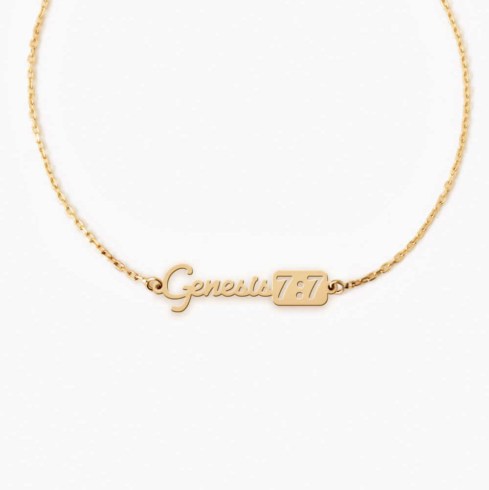 Personalized Verse Nameplate 14K Gold Plated Sterling Silver Bracelet