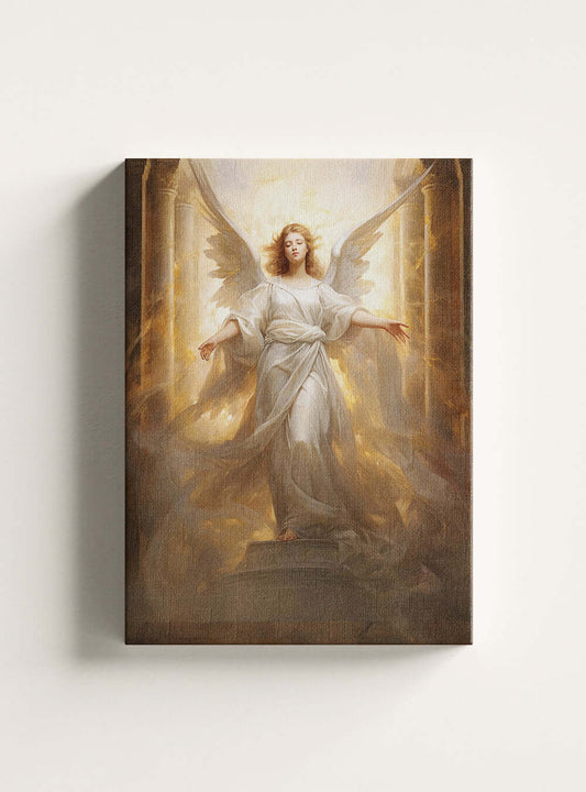 Philippians 1:6 Angelic Light Christian Wall Canvas Print