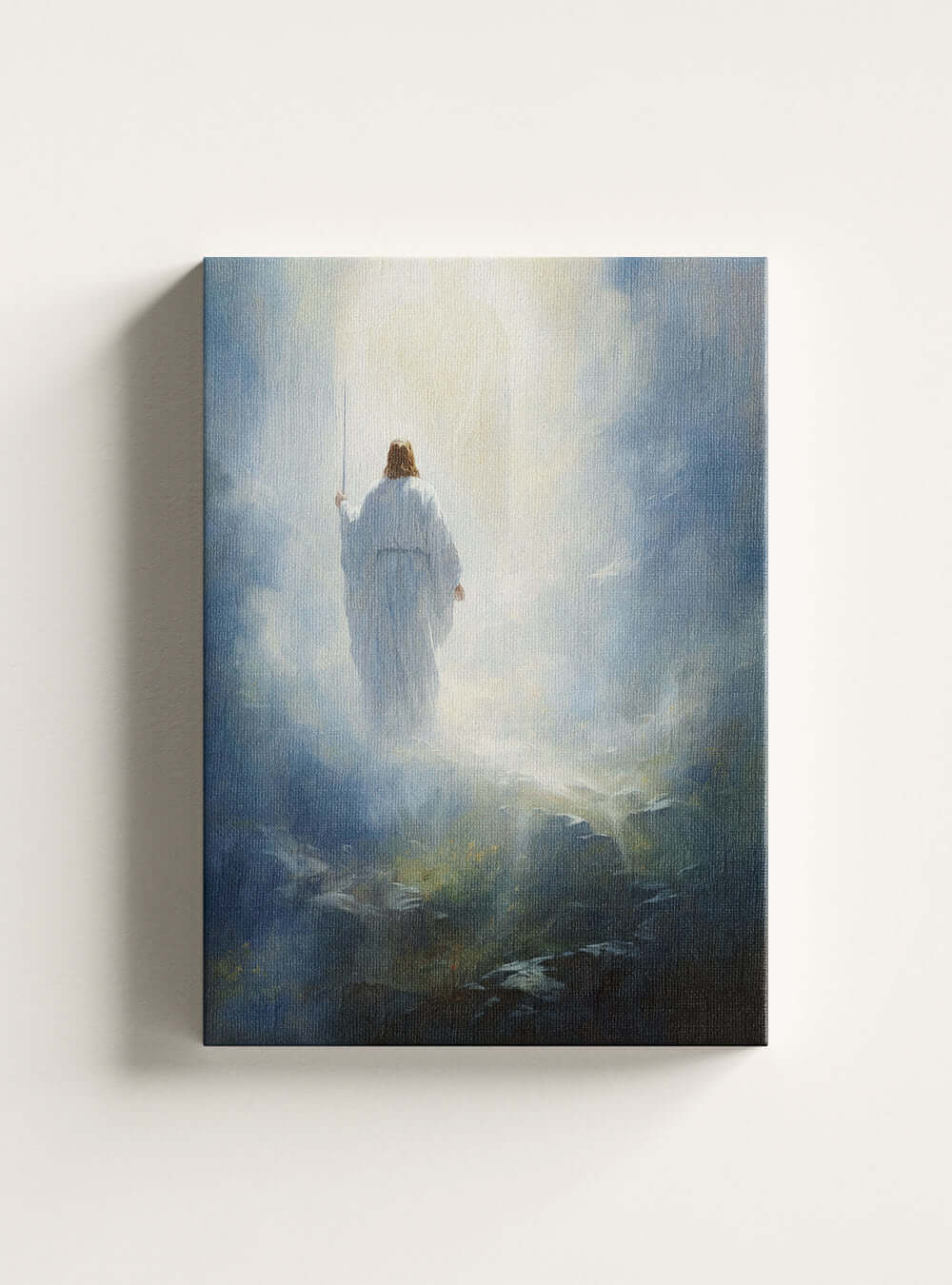 Psalm 16:8 Angelic Radiance Christian Home Decor Canvas Print