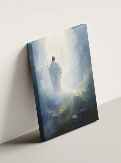 Psalm 16:8 Angelic Radiance Christian Home Decor Canvas Print