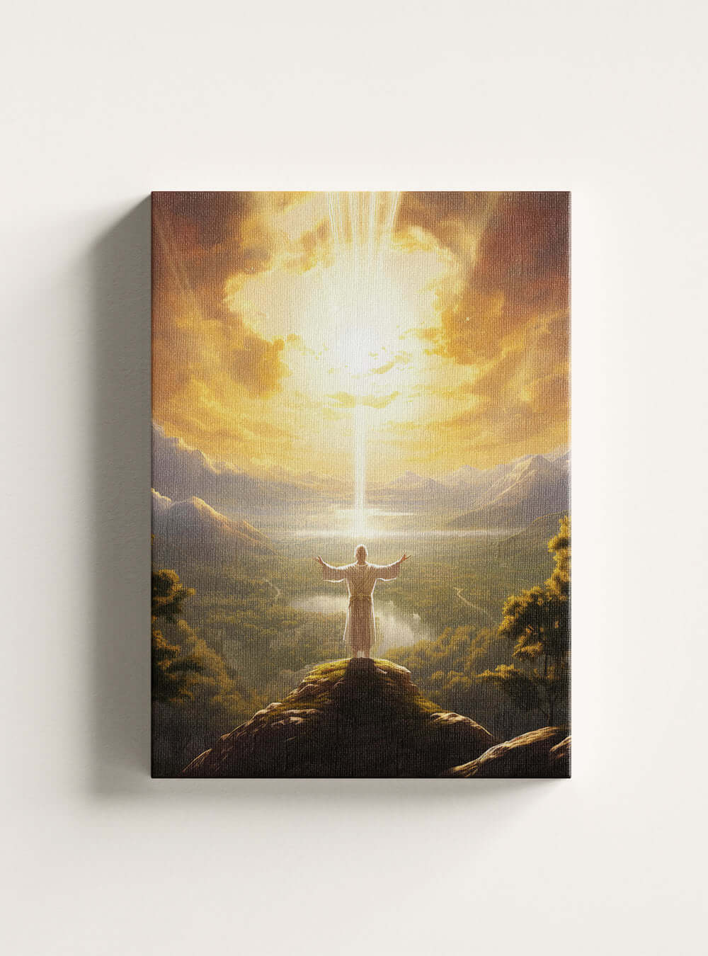 Psalm 17:6 Sunrise Mountain - Sacred Art Canvas Print