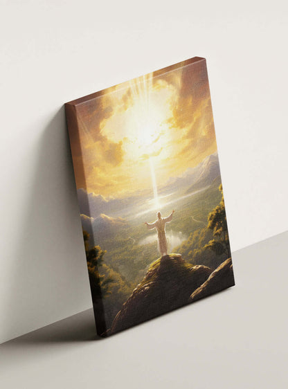 Psalm 17:6 Sunrise Mountain - Sacred Art Canvas Print