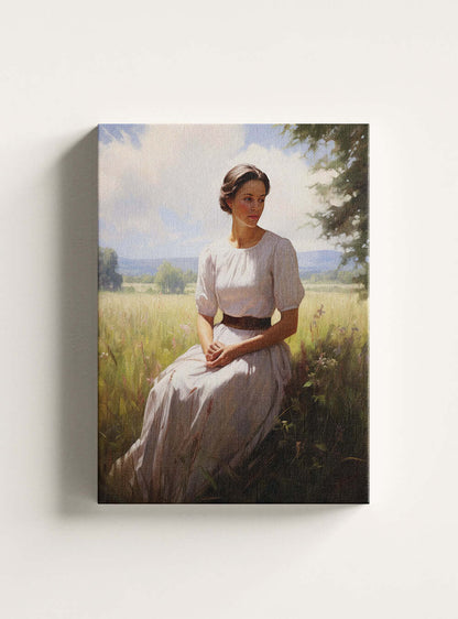 Psalm 1:1 Serene Woman Scene Bible Art Canvas Print