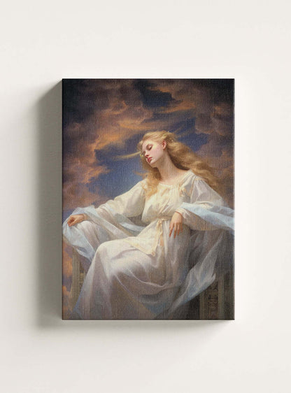 Psalm 5:12 Angel Amid Clouds Canvas Print Christian Art