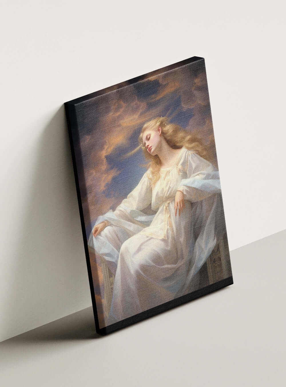 Psalm 5:12 Angel Amid Clouds Canvas Print Christian Art