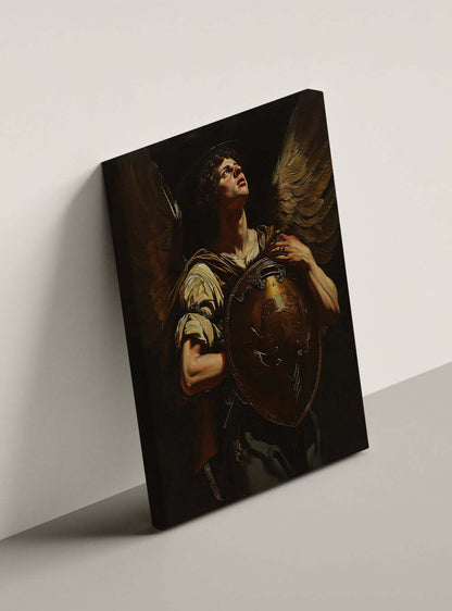 Psalm 9:2 Angelic Warrior Bible Verse Art Canvas Print