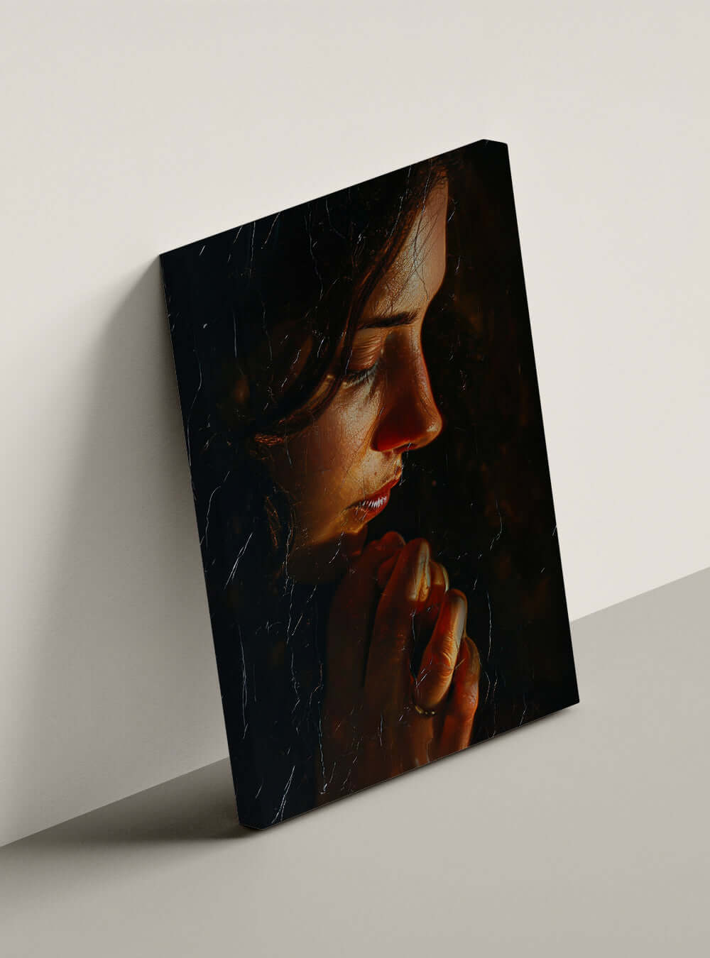 Reflective Candlelit Contemplation Bible Canvas Print