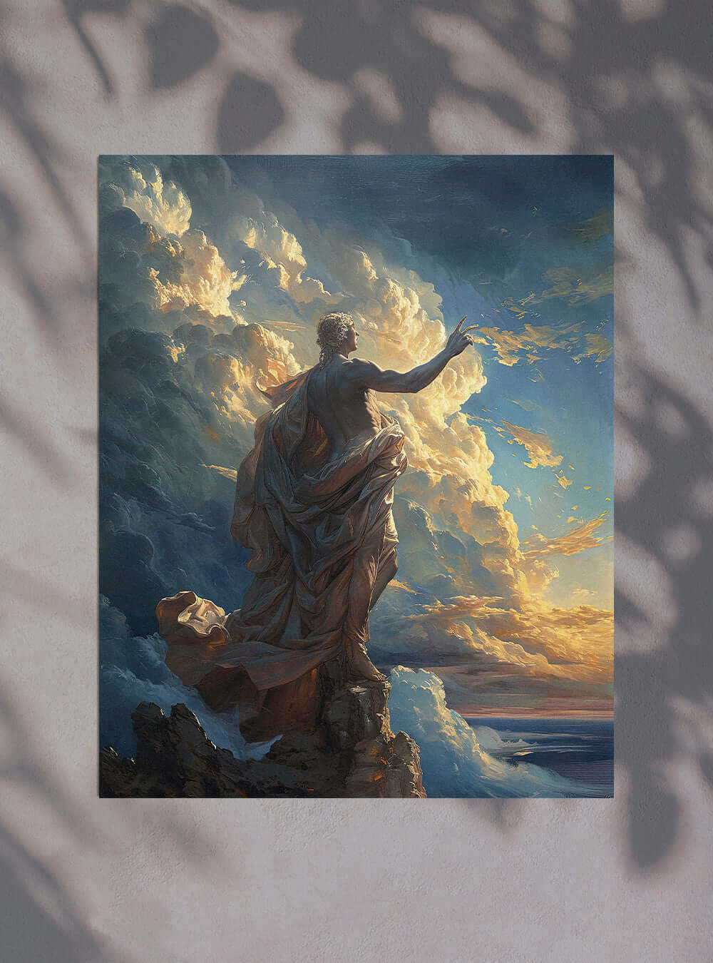 Revelation 11:15 Majestic Cloudscape Divine Figure, Christian Artwork Poster Print