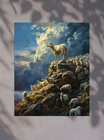 Revelation 15:3 Shepherd Scene Christian Poster Print