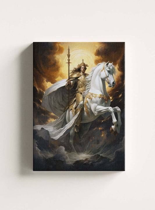 Revelation 19:16 Warrior Christian Canvas Painting Art Print