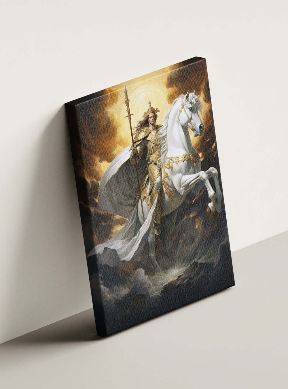 Revelation 19:16 Warrior Christian Canvas Painting Art Print