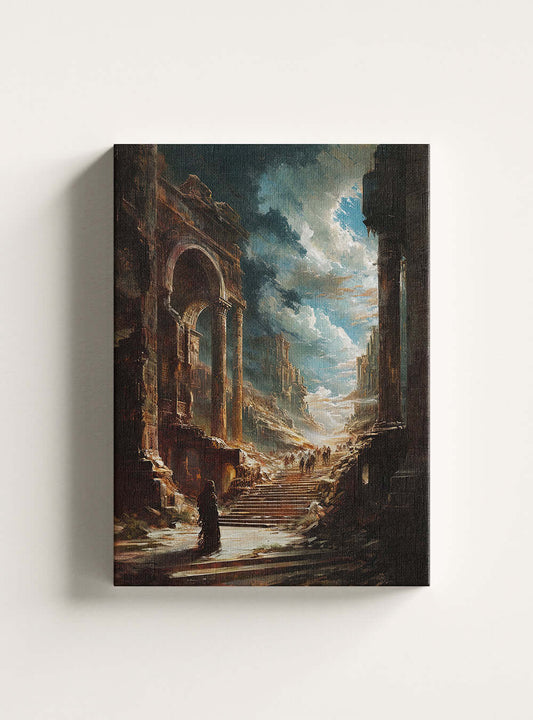 Revelation 19:1 Inspired Mystical Ruins Canvas - Christian Art Gifts