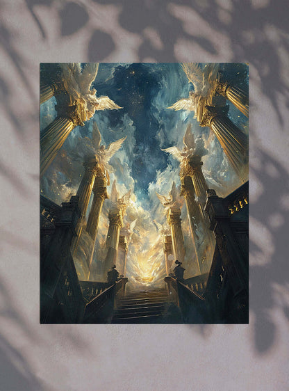 Revelation 19:5 Angelic Ascension Sacred Art Poster Print