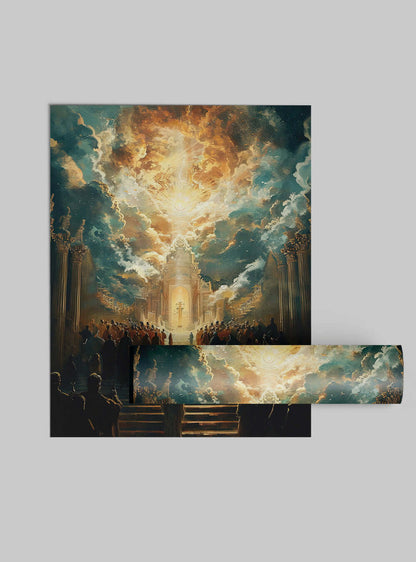 Revelation 19:6 Inspiring Christ Paintings Heavenly Vision Poster Print