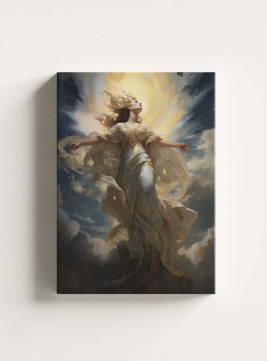 Revelation 1:7 Angelic Figure Christian Artwork Canvas Print