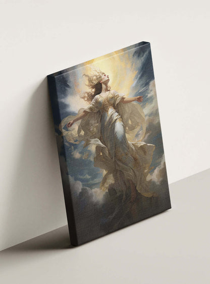 Revelation 1:7 Angelic Figure Christian Artwork Canvas Print