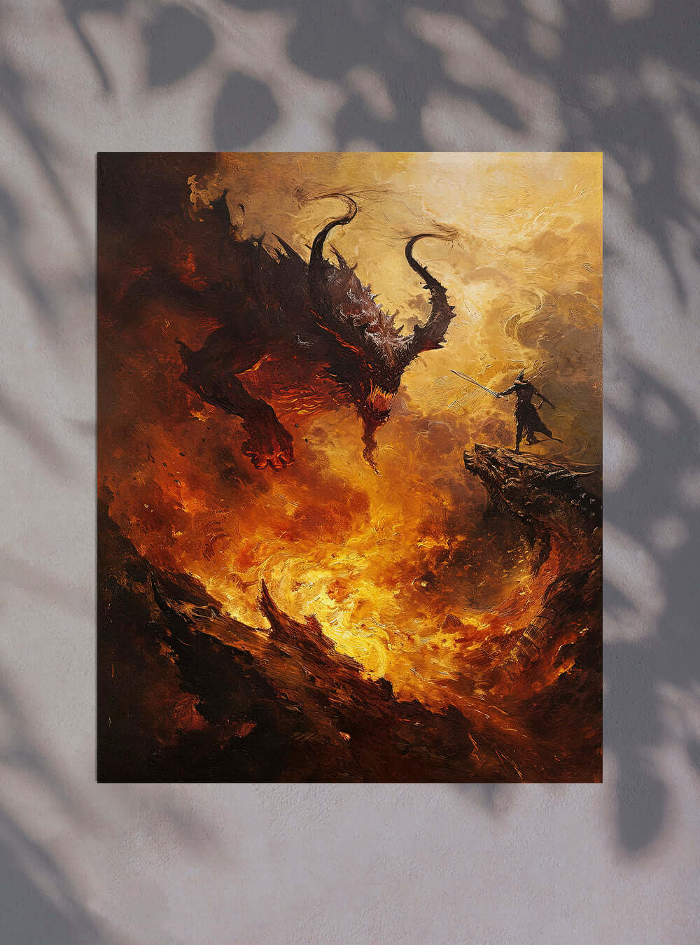 Revelation 20:12 Dramatic Apocalyptic Battle Christian Artwork Print