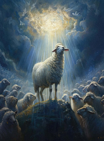 Revelation 20:15 Inspirational Lamb of Light Scripture Book of Bible Poster Print