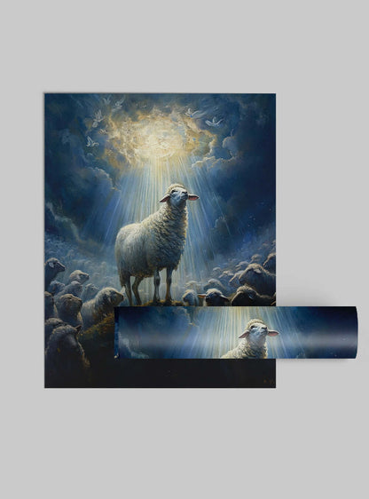 Revelation 20:15 Inspirational Lamb of Light Scripture Book of Bible Poster Print