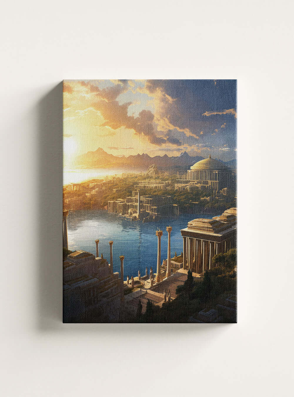 Revelation 21:23 - Sunset Ethereal City Christian Canvas Print