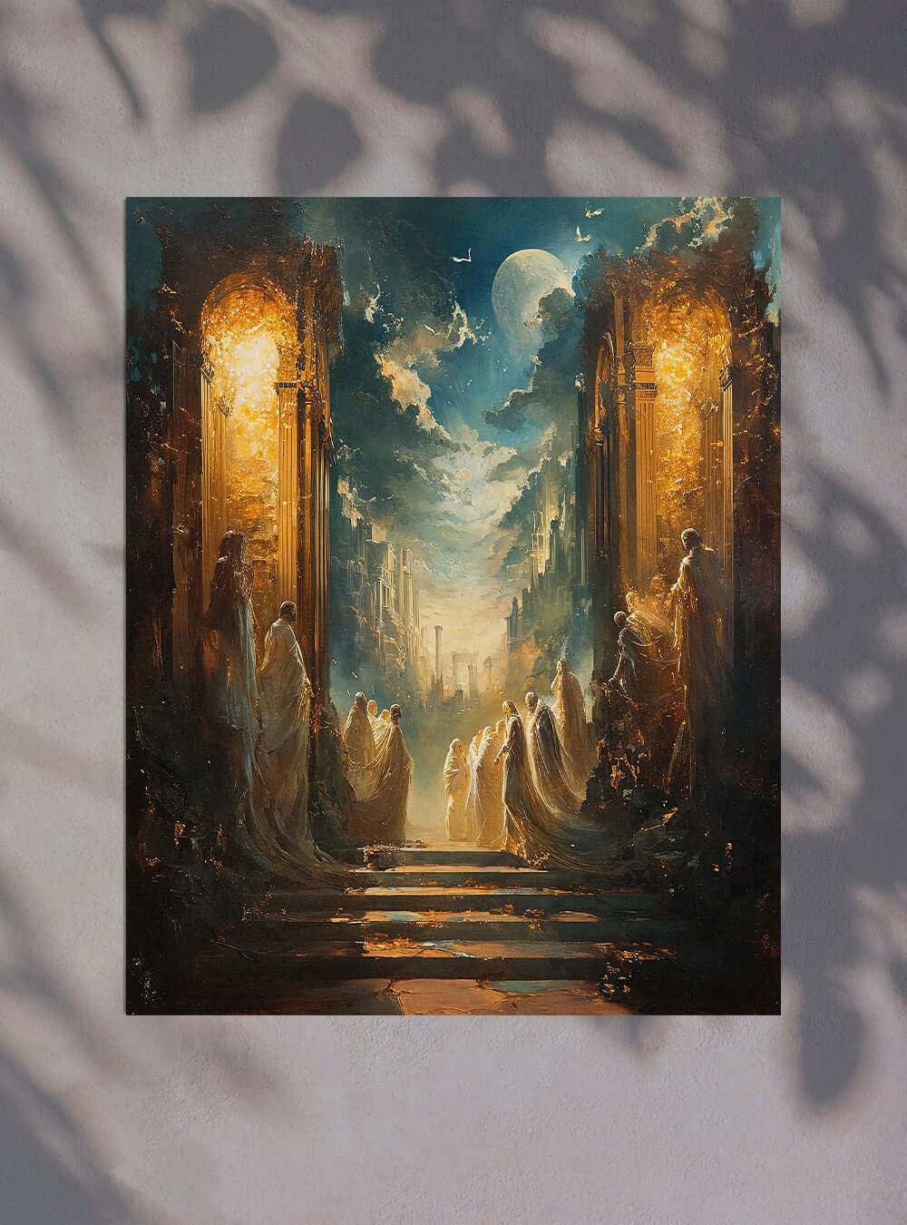 Revelation 21:25 Celestial Gates Eternal Daylight Christian Iconography Poster Print