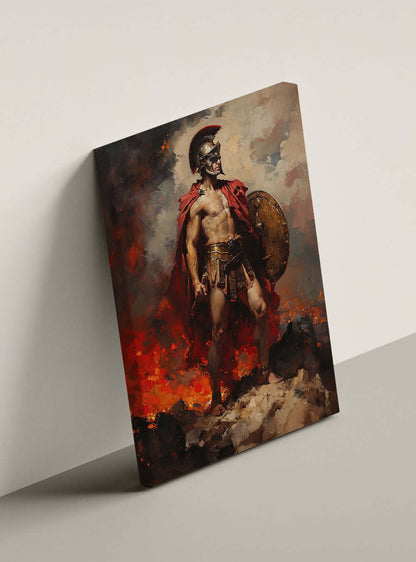 Revelation 21:8 Warrior's Resolve: Scripture-Inspired Christian Canvas Art