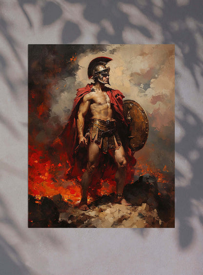 Revelation 21:8 Warrior's Resolve: Scripture Inspired Christian Artwork Print