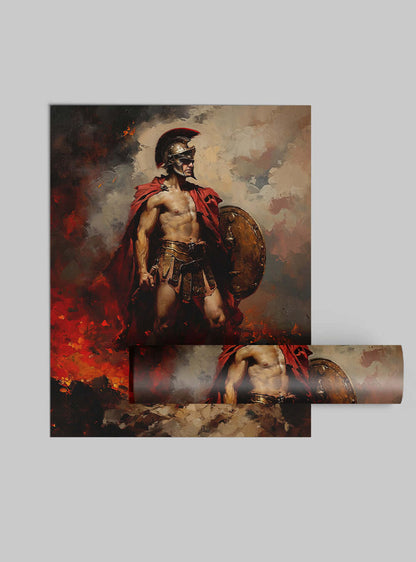 Revelation 21:8 Warrior's Resolve: Scripture Inspired Christian Artwork Print