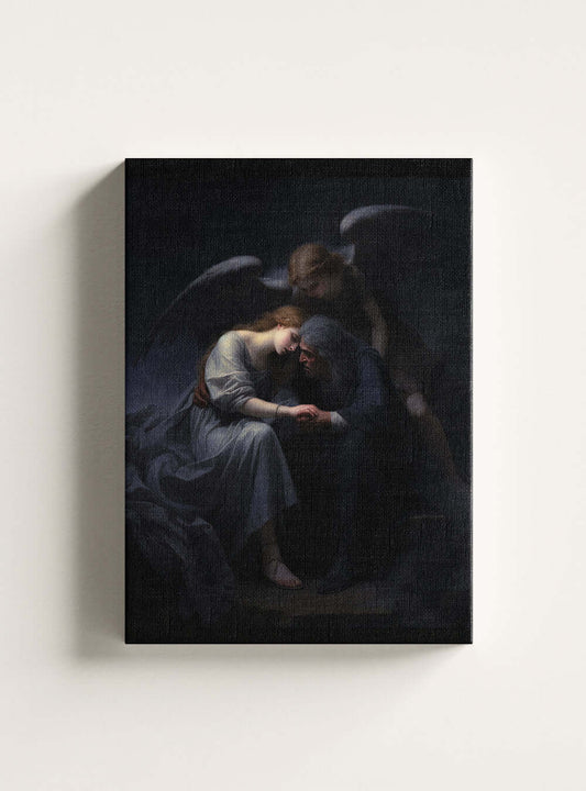 Revelation 22:13 Encounter with an Angel - Bible Canvas Print