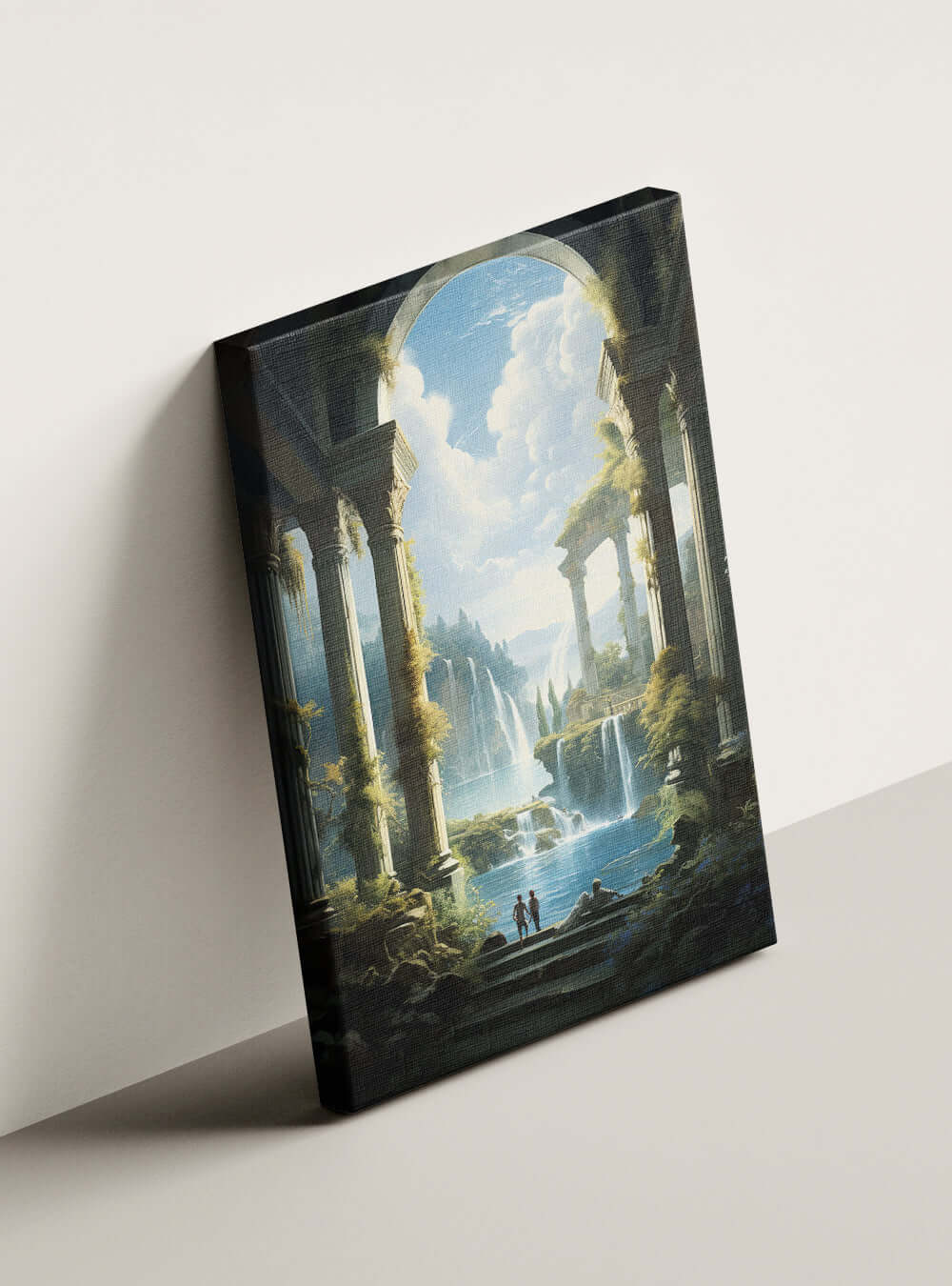 Revelation 3:16 Majestic Waterfall Art-Christian Home Decor Canvas Print