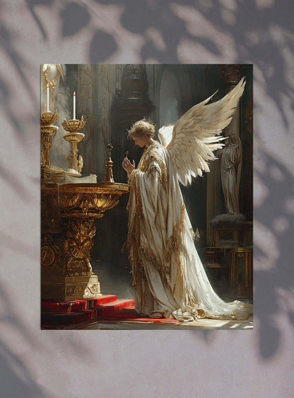 Revelation 8:4 Angelic Prayer Ethereal Sacred Art Poster Print