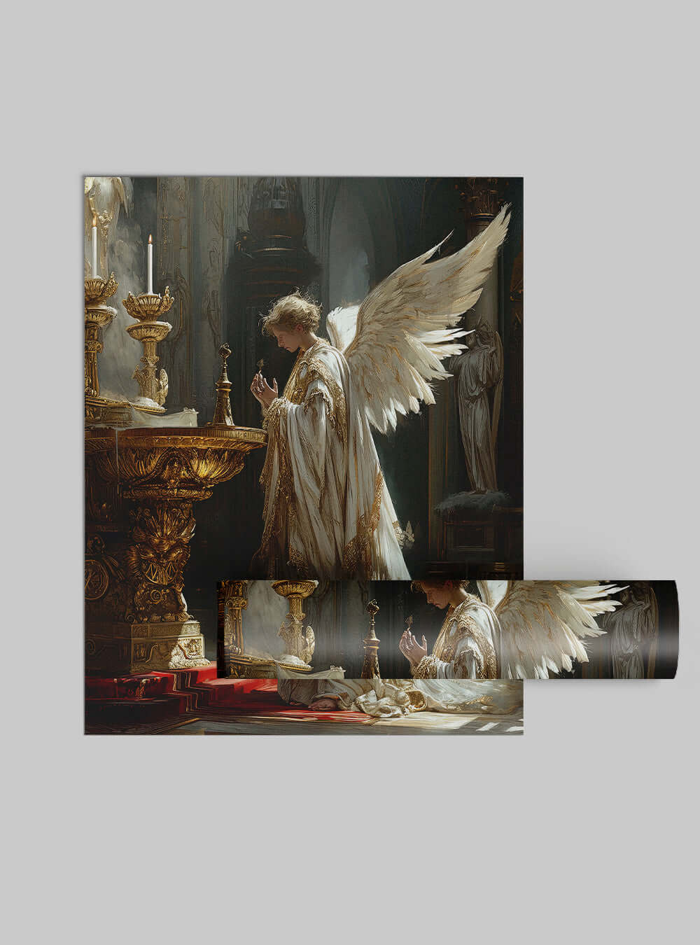 Revelation 8:4 Angelic Prayer Ethereal Sacred Art Poster Print