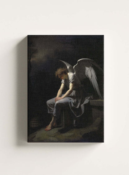 Revelation 9:6 Serene Angel Figure - Sacred Art Canvas Print