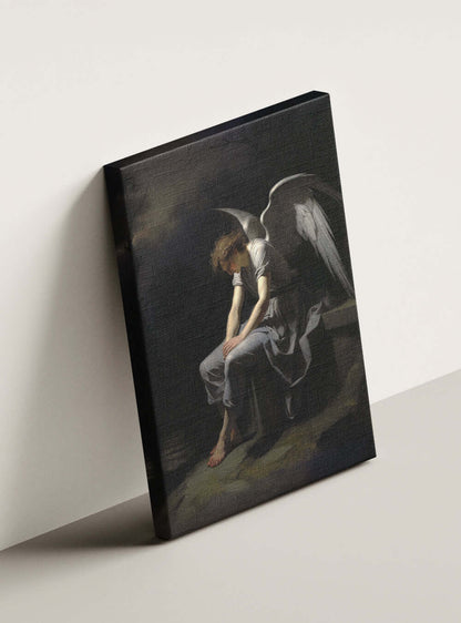 Revelation 9:6 Serene Angel Figure - Sacred Art Canvas Print