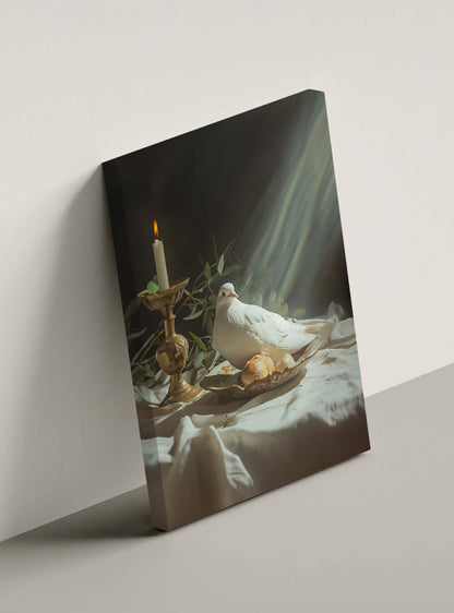 Roasted Dove- Christian Artwork Canvas Print Inspired from the Books of the Bible