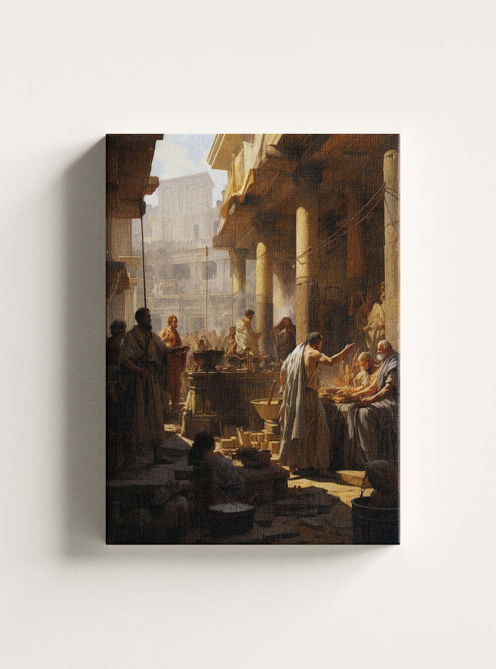 Romans 13:8 - Marketplace Scene - Bible Verse Canvas Print